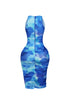 Nevada Mesh Print Sleeveless Midi Dress